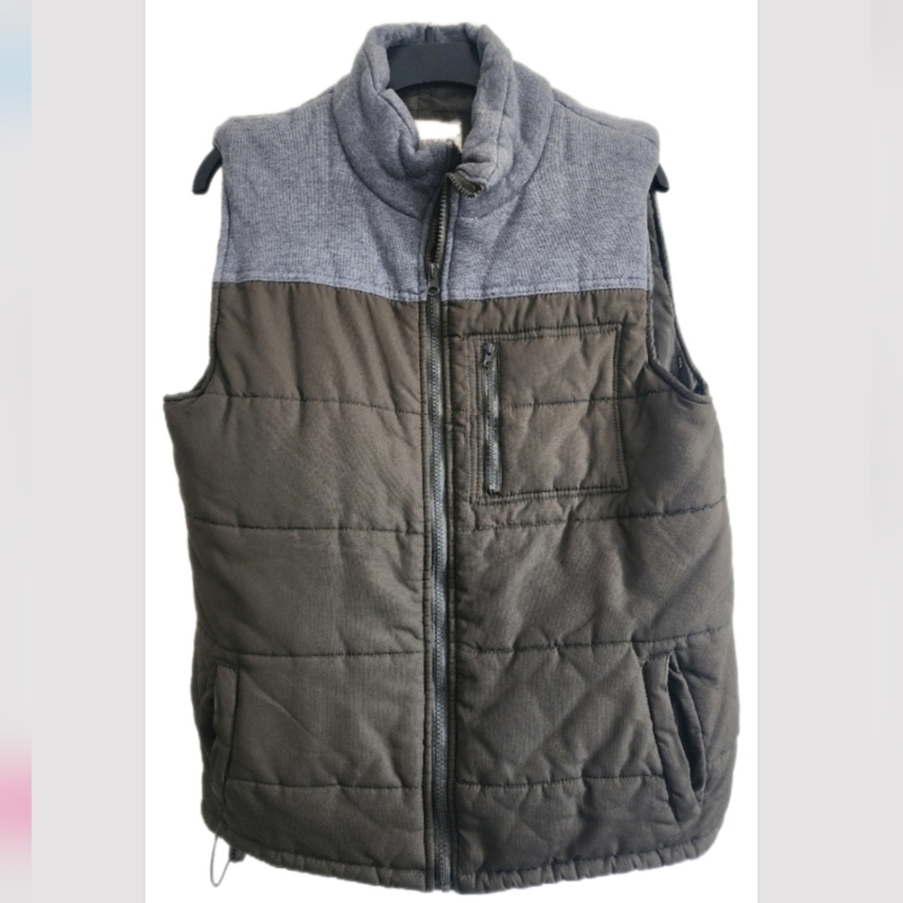 Roebuck & Co Vintage Quilted Puffer Vest Gray Green
